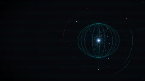 Quantum AI Core HUD Technology Background Seamless Loop 4K Stock Footage 340071248