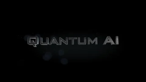 Quantum AI title metal text on black alpha channel background Stock Footage 296215508