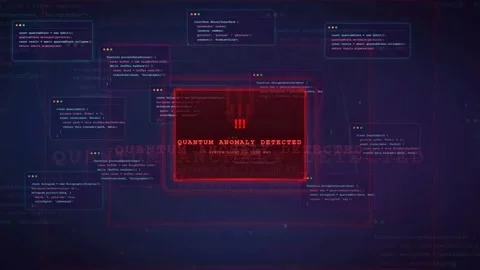 Quantum Anomaly Detected Warning on Futuristic Digital Interface Stock Footage 341069811