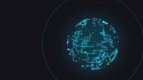 Quantum Asia Neural Grid Cyber Motion Graphic Loop Stock Footage 341666236
