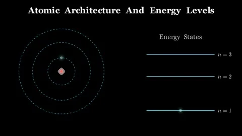 Quantum Atomic Model - Atomic architecture and energy levels Vídeos de archivo 340184584