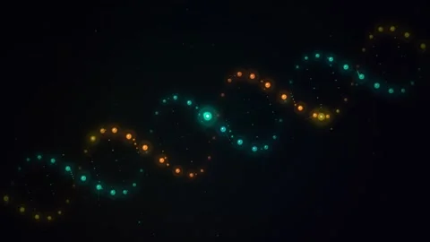 Quantum Bio Helix Loop - Glowing DNA Molecule Animation 4k 動画素材 338166564