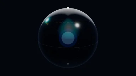 Quantum Bloch Sphere Qubit Superposition Orbit with rotating quantum sta 4K Loop Vídeos de archivo 345961250