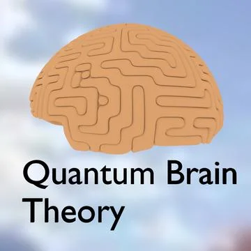 Quantum Brain Theory concept Stock Illustration