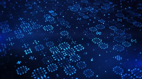 Quantum Cloud Computing Grid with Futuristic Data Nodes Stock Footage 342623873