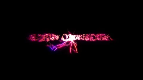 Quantum Communication glow pink neon text lightning glitch effect Stock Footage 267563397