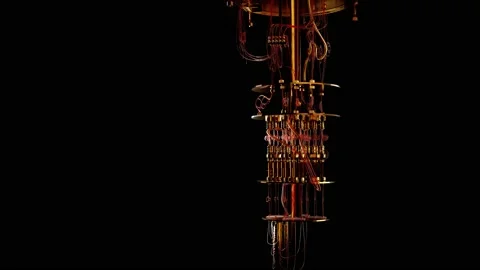 Quantum computer, 3D visualization on a black background. New technologies Stock Footage 201055955