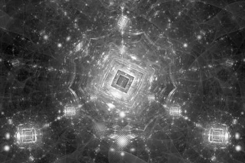 Quantum computer black and white intensity map Illustrazione stock