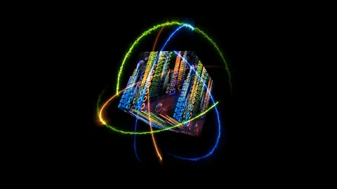 Quantum computer core abstract futuristic technology digital layer dimensio.. 動画素材 244831600