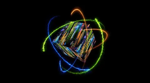 Quantum computer core abstract futuristic technology digital Stock Illustration