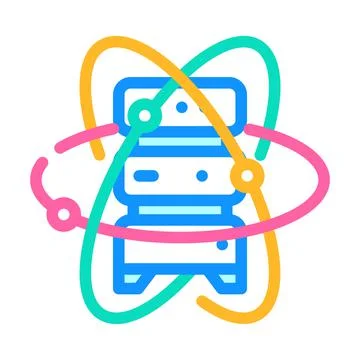 Quantum computer, data server color icon vector illustration イラスト素材