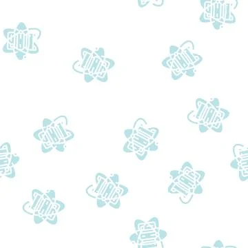 Quantum computer, data server glyph vector seamless pattern Illustrazione stock