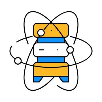 Quantum computer, data server icon color illustration Stock Illustration