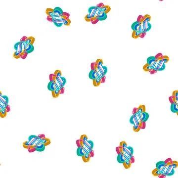 Quantum computer, data server isometric icon seamless pattern Stock Illustration