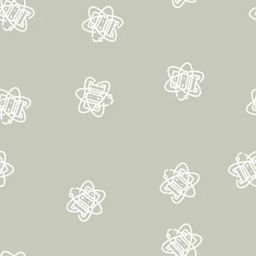 Quantum computer, data server line vector seamless pattern 库存插图