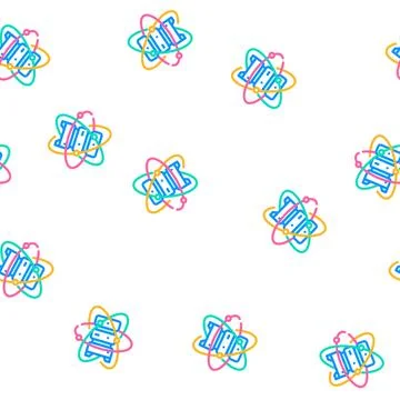 Quantum computer, data server vector seamless pattern Stockillustratie