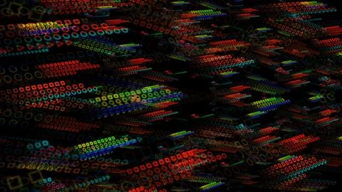 Quantum computer digital green red futuristic technology big data dimension.. Stock Photos