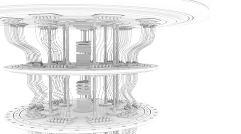 Quantum computer drawing Stock-Illustration