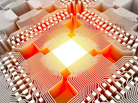 Quantum computer, electronic circuitry 스톡 일러스트