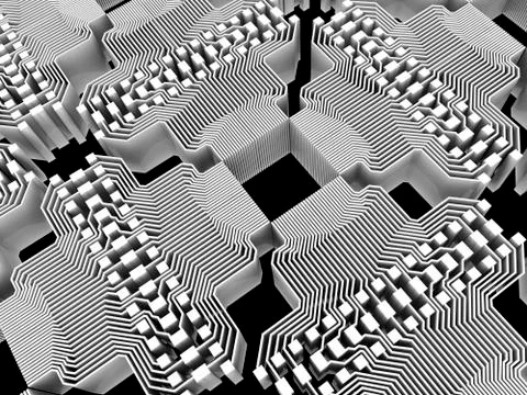 Quantum computer, electronic circuitry イラスト素材