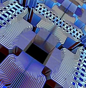 Quantum computer, electronic circuitry 스톡 일러스트