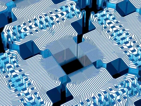 Quantum computer, electronic circuitry Stock-Illustration