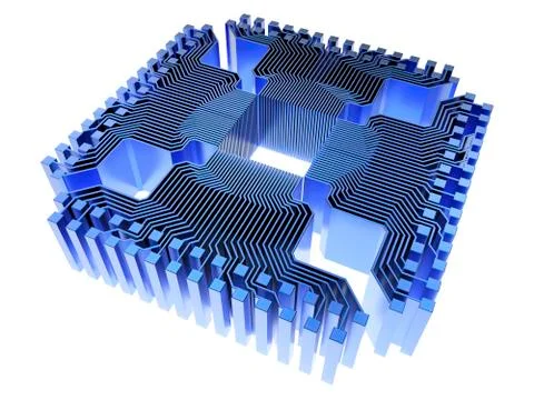 Quantum computer, electronic circuitry Stockillustratie