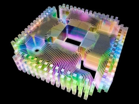 Quantum computer, electronic circuitry イラスト素材