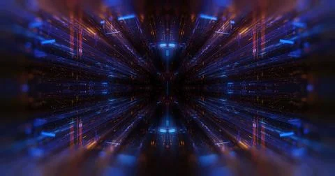 Quantum computer environment with digital technology, 3D rendering Stock-Illustration