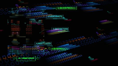 Quantum computer futuristic technology digital holographic process and analysis Stock Footage 155474257