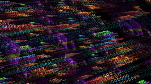 Quantum computer futuristic technology digital dimension holographic Stock Illustration