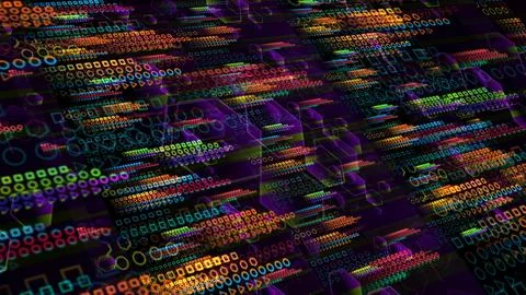 Quantum computer futuristic technology digital dimension holographic Stock Illustration