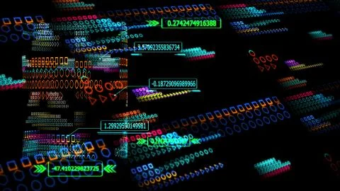 Quantum computer futuristic technology digital holographic process and analys Stock Photos