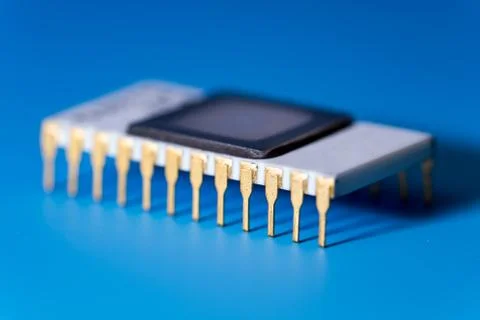 Quantum computer IC. prototype / concept chip 스톡 사진