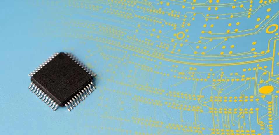 Quantum computer IC.   prototype / concept chip 写真素材