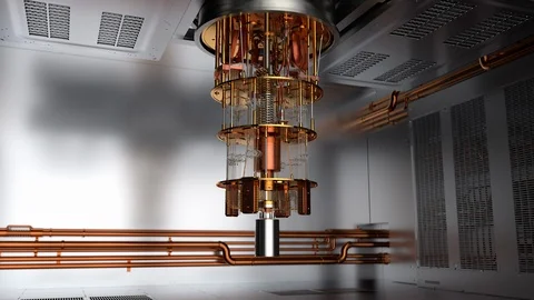 Quantum Computer installation Closeup 4K Stock Footage 104815322