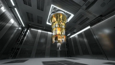 Quantum Computer Lab, Low Wide Shot 4K Stock Footage 200473566