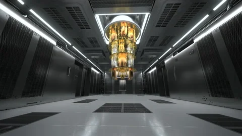 Quantum Computer Lab, Whole room shot 4K Stock Footage 200472369