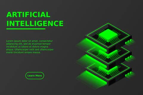 Quantum computer, large data processing, server room, artificial intelligence イラスト素材