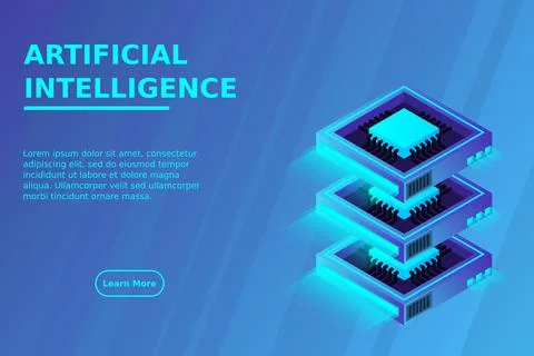 Quantum computer, large data processing, server room, artificial intelligence イラスト素材