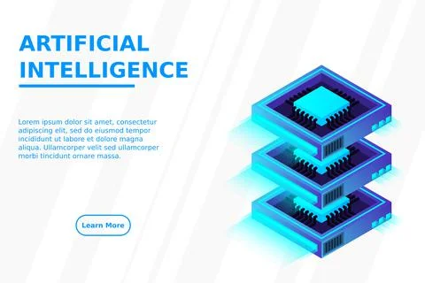 Quantum computer, large data processing, server room, artificial intelligence イラスト素材