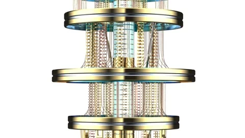 Quantum computer machine close up isolated on white 스톡 동영상 326623871