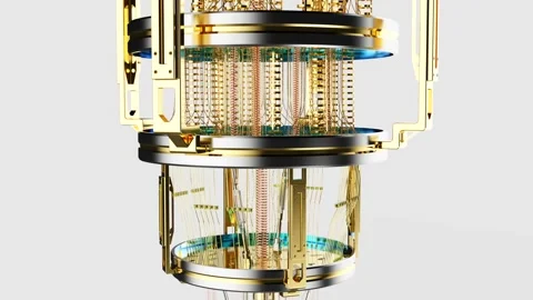 Quantum computer machine close up isolated on white 4k footage 스톡 동영상 326623878