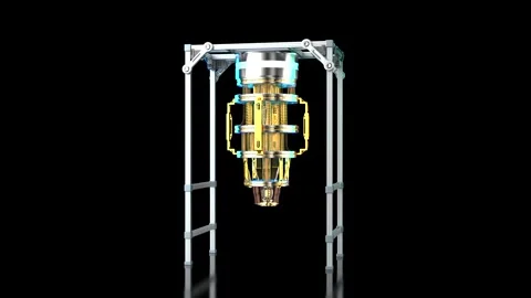 Quantum computer machine orbit isolated on black background 4k footage1 Stock Footage 326623928