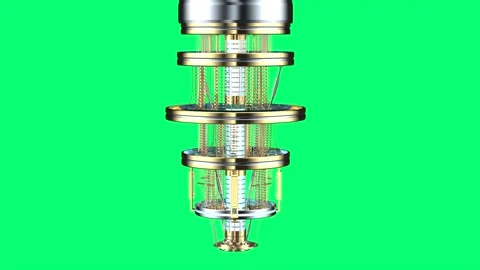Quantum computer machine spinning isolated on green screen Stock Footage 326623872