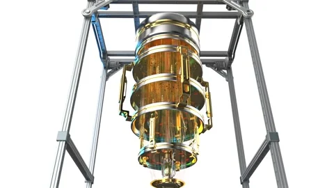 Quantum computer machine zoom in isolated on white background 4k footage 스톡 동영상 326623923