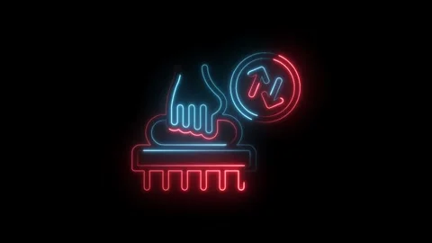 Quantum computer neon style futuristic design with artificial intelligence data Stock Footage 322989095