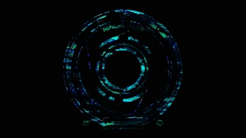 Quantum computer powerful energy futuristic technology digital holographic Stock Footage 154485422