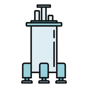 Quantum computer processor hardware technology flat icon 库存插图