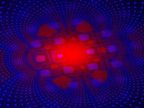 Quantum computer processors in grid, computer generated abstract background Stock Illustration